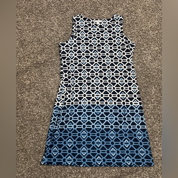 Charter Club Navy and White Patterned Midi Dress - Picture 2 of 7